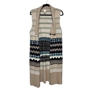 Chico's Boho Indie Wool‎ Blend Vest Size M (1) Lagenlook Apres Ski Southwestern